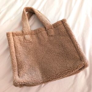 Velvet By Graham & Spencer Sherpa Fleece Handbag Purse